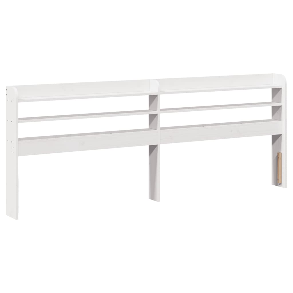 Headboard with Shelves White 180 cm Solid Wood Pine